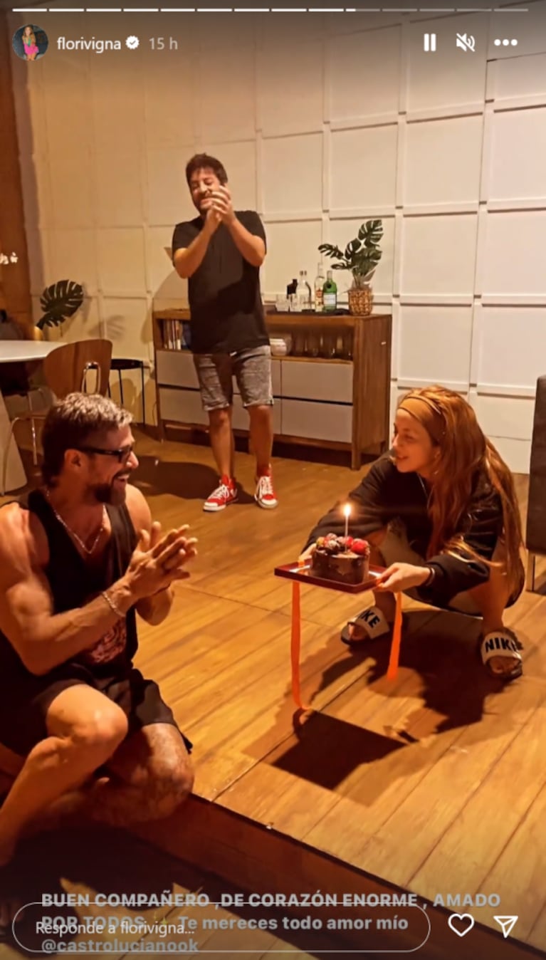 Flor Vigna le dedicó un fogoso mensaje a Luciano Castro por su cumpleaños: las fotos inéditas de la pareja