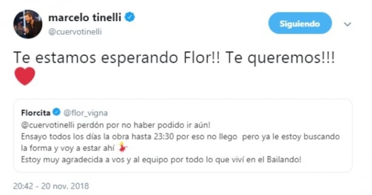 ¿Flor Vigna regresa al Bailando? Mirá qué dijo tras la invitación de Tinelli: "Estoy buscando la forma y voy a estar ahí"