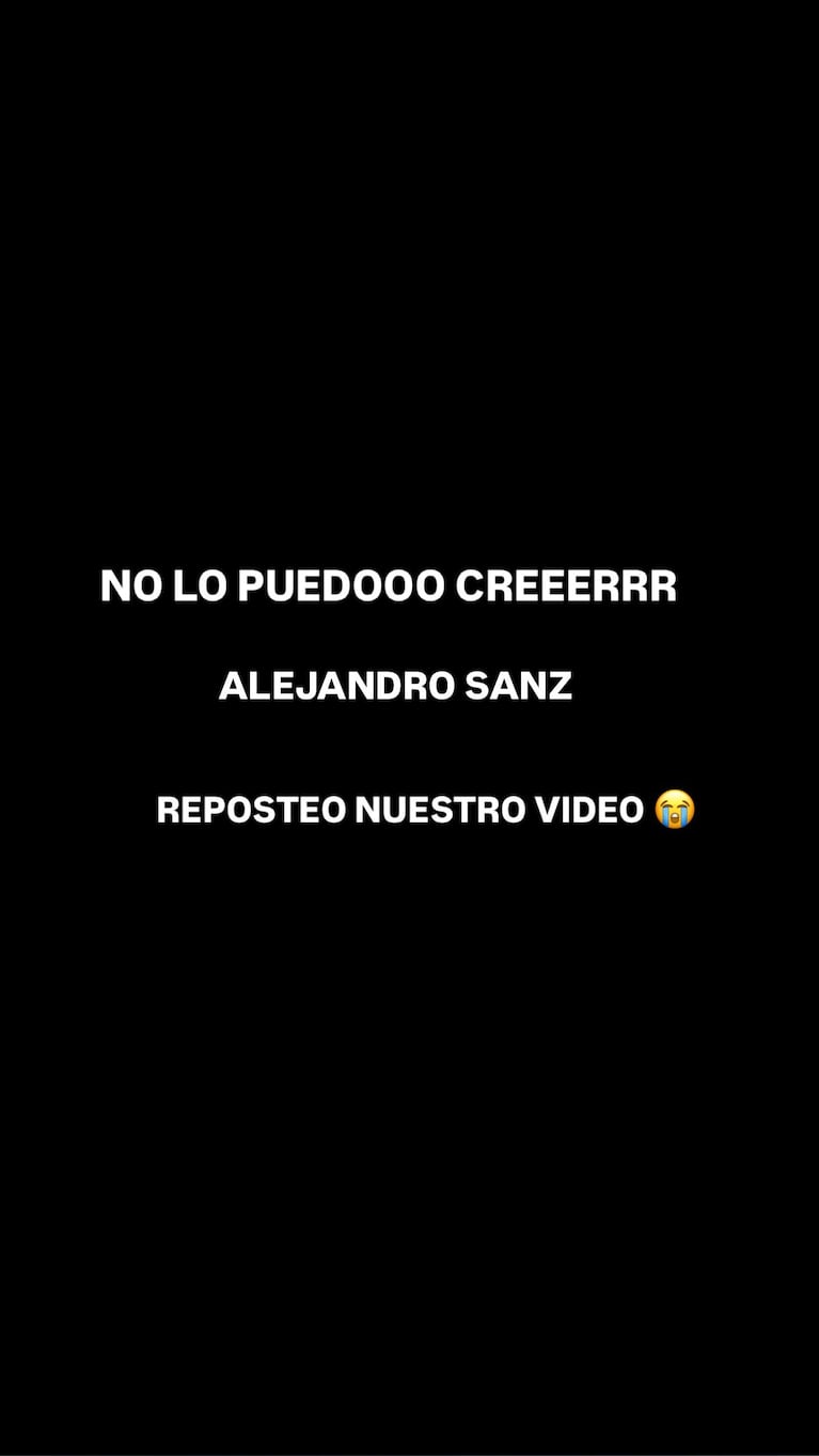 FLOR VIGNA RESPONDIÓ A LAS CRÍTICAS Y RECIBIÓ UN GESTO INESPERADO DE ALEJANDRO SANZ. Crédito: Instagram/@florvigna.