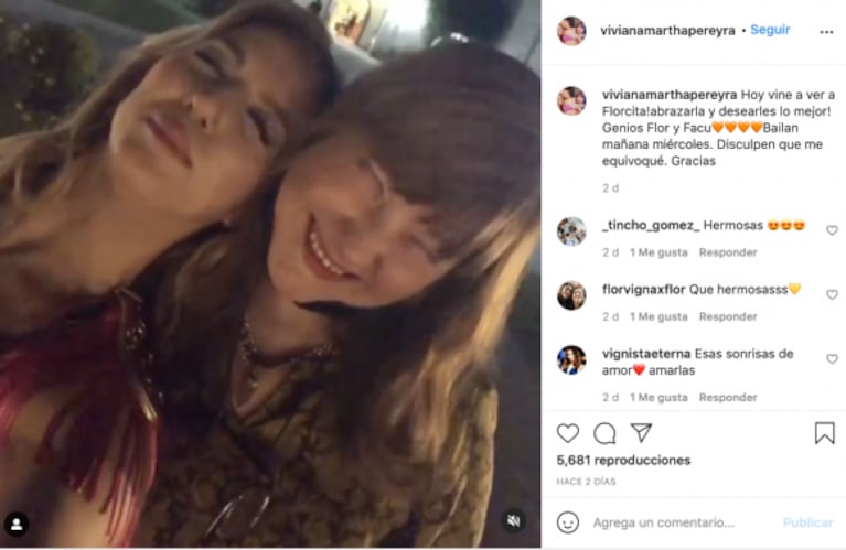 Flor Vigna respondió con ternura a un tierno posteo que le dedicó su mamá: "Te amo, mamita"