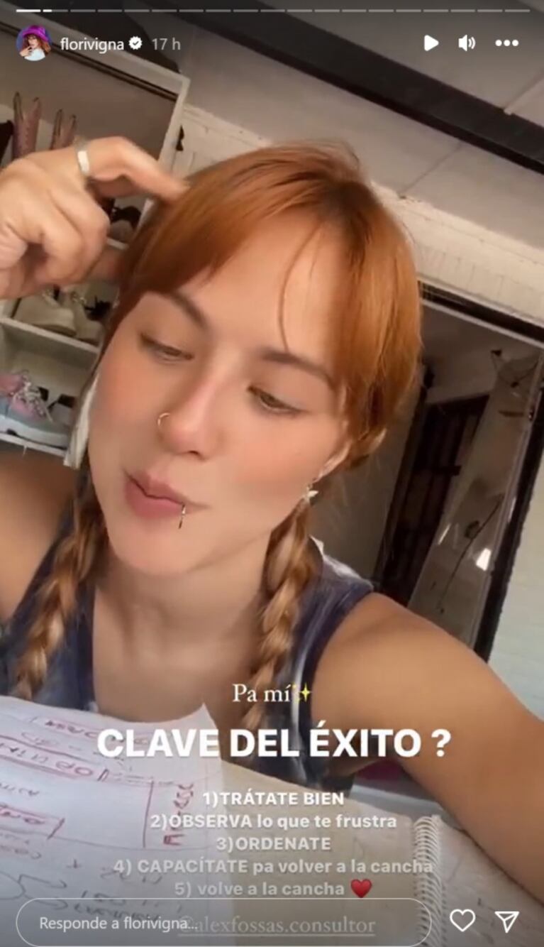 Flor Vigna reveló cuál es su clave del éxito en cinco prácticos pasos: "Observar lo que te frustra"