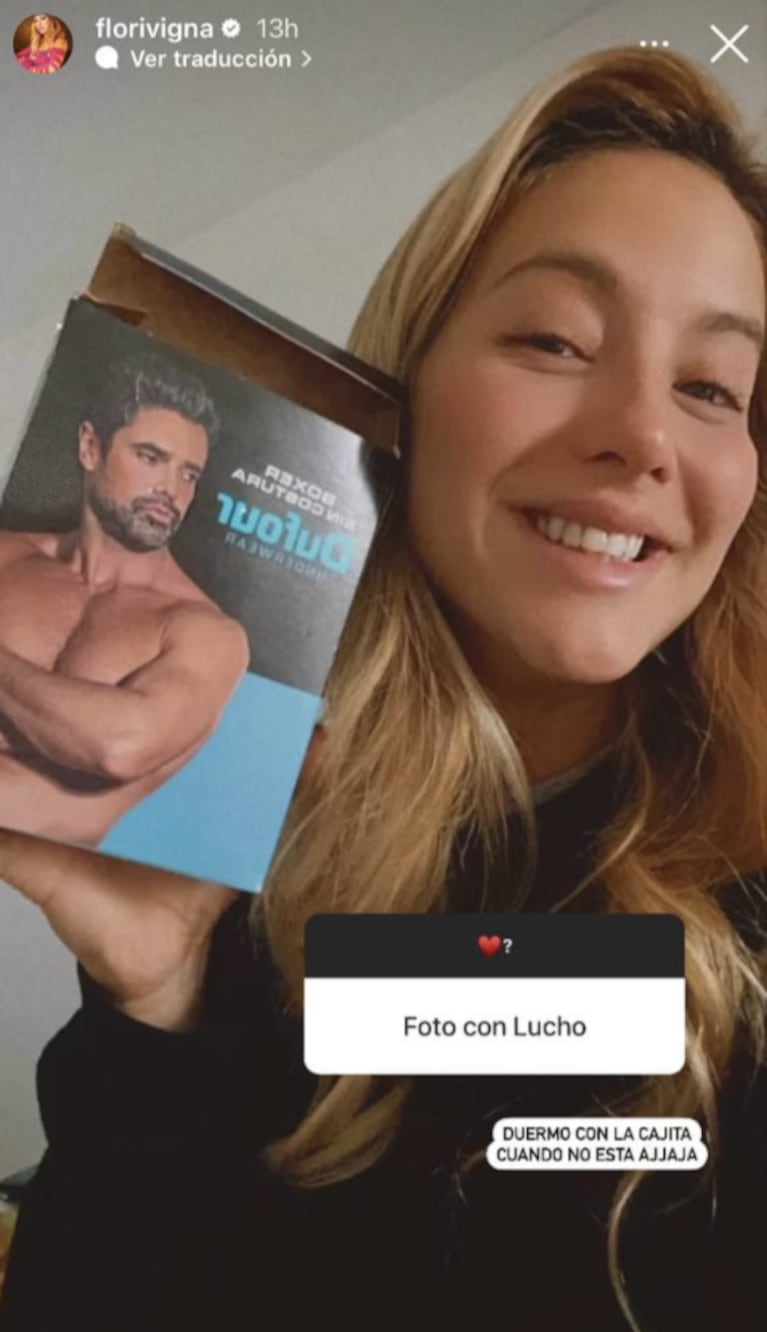 Flor Vigna reveló su táctica para no extrañar a Luciano Castro cuando duerme sola