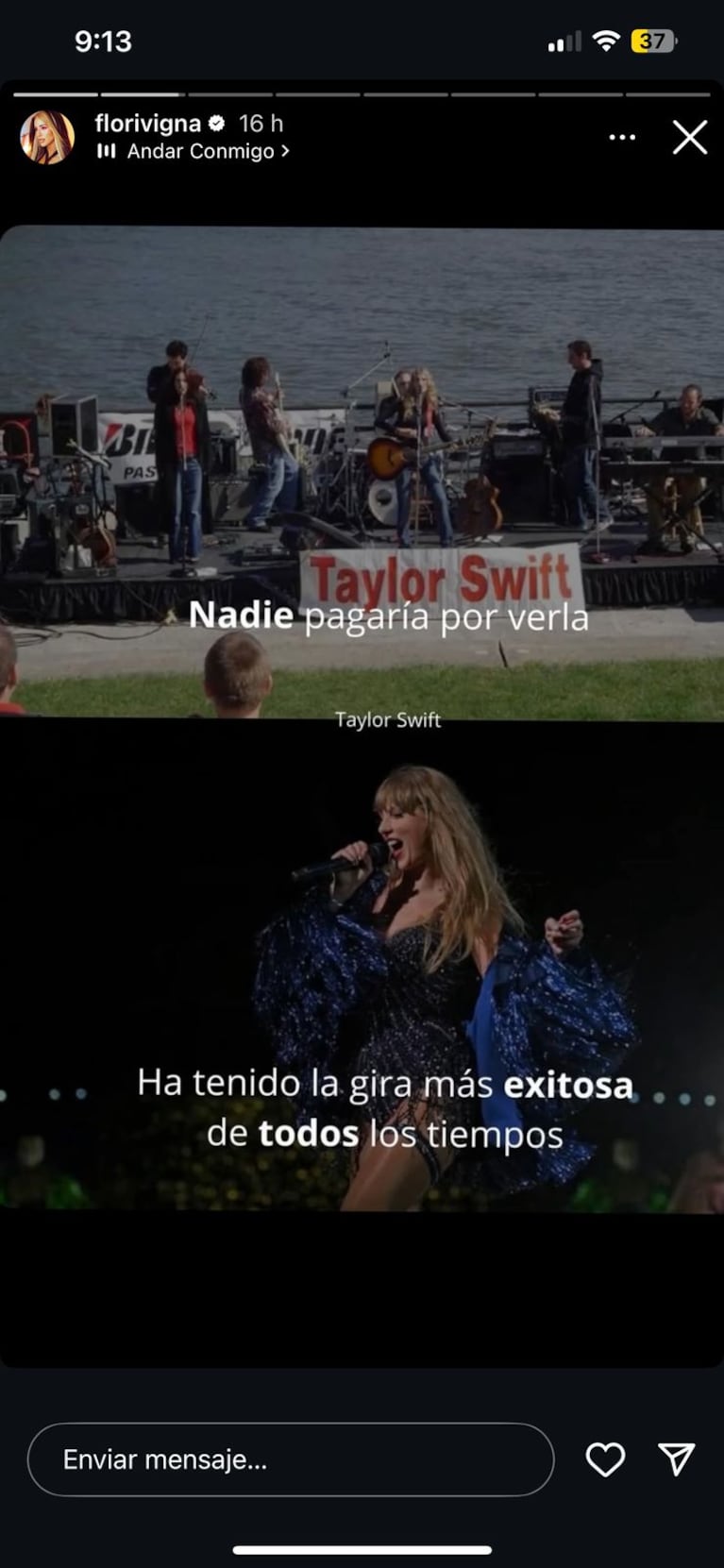 Flor Vigna se comparó con Taylor Swift | Créditos: Instagram @florvigna