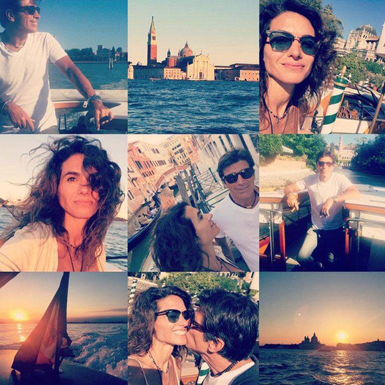 Flor y Nico en un romántico collage de su paso por Venecia (Fotos: Instagram). 