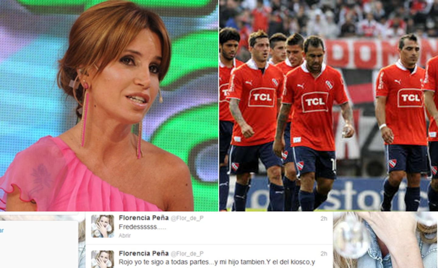 Florencia Peña, abatida (pero con humor) por el resultado de Independiente. (Foto: Web)