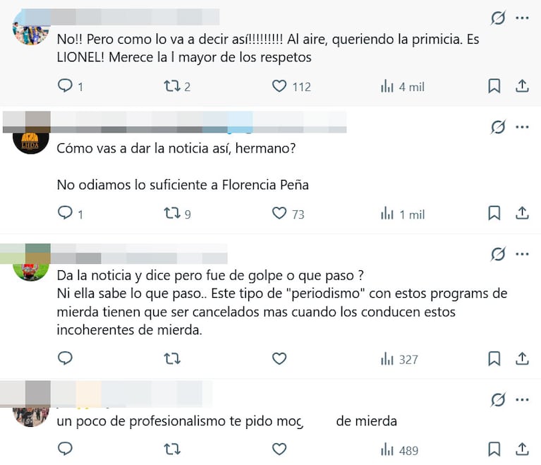 Florencia Peña anunció por error la muerte del padre de Messi