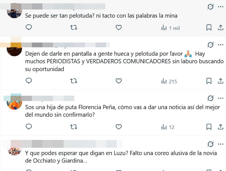 Florencia Peña anunció por error la muerte del padre de Messi (captura de X)