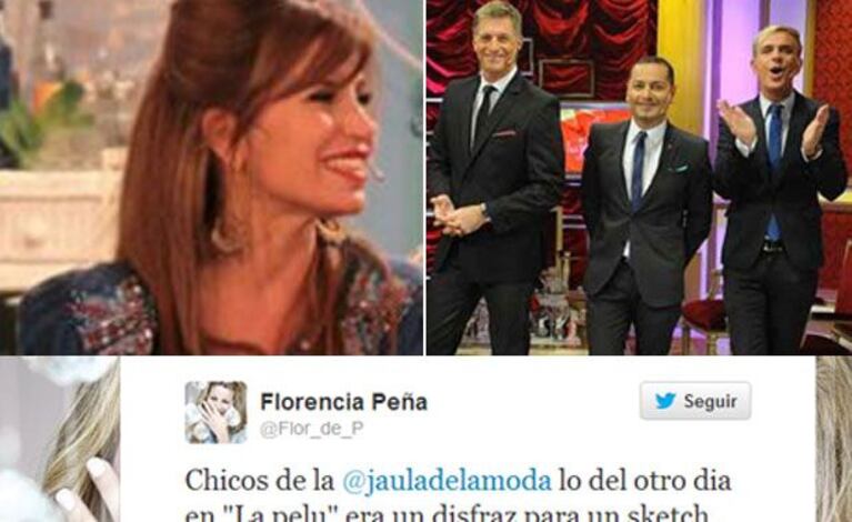 Florencia Peña, picante con La Jaula de la moda. (Fotos: captura TV, Twitter y Magazine)