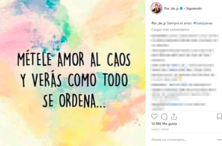 Florencia Peña, tras los chats de Ramiro Ponce de León con otra mujer: "Metele amor al caos y verás cómo todo se ordena"