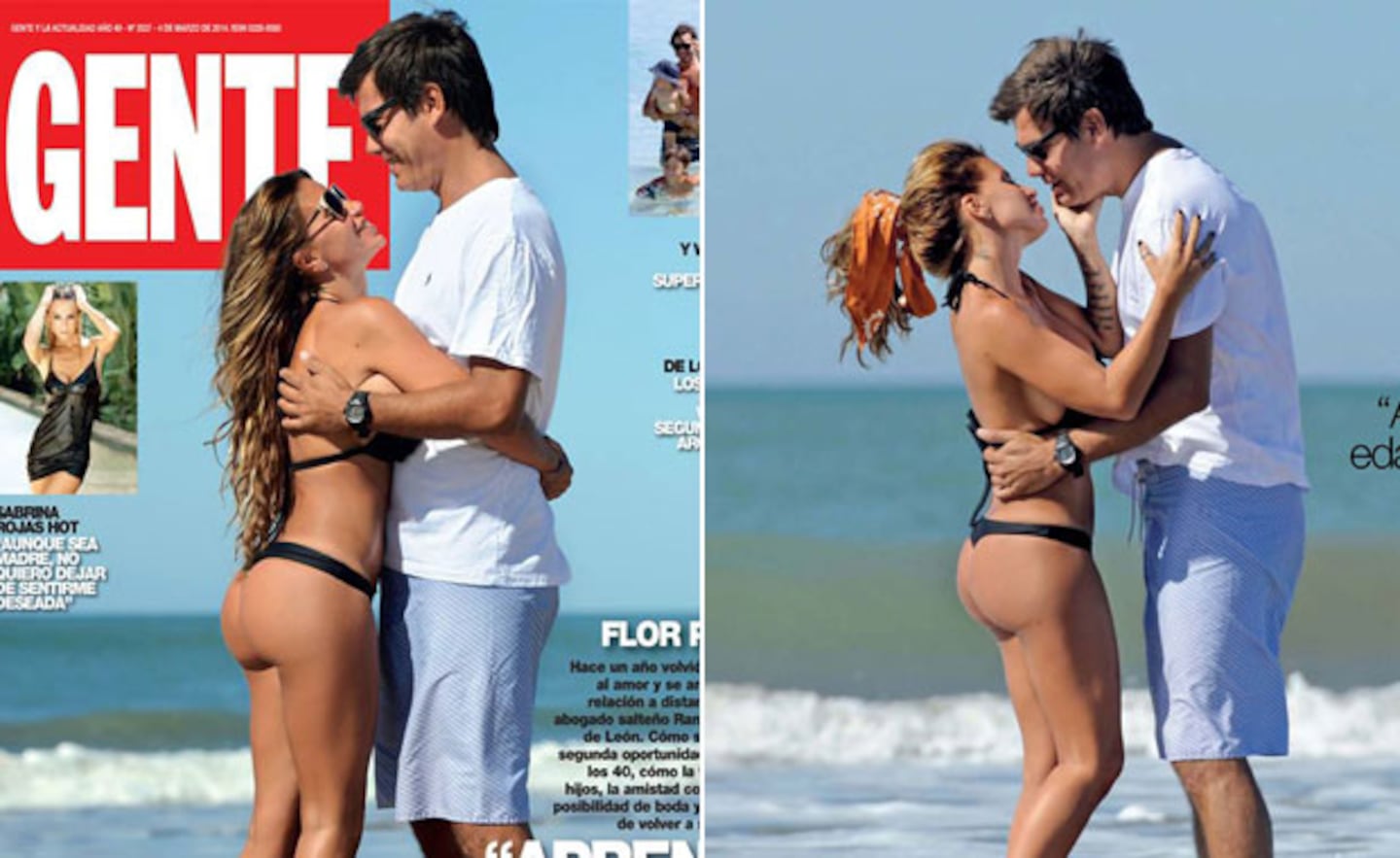 Florencia Peña y Ramiro Ponce de León en Mar del Plata. (Foto: revista Gente)