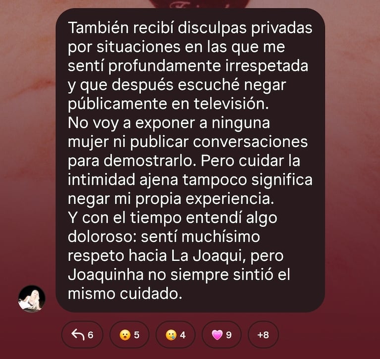 Foto: Captura de canal de difusión de WhatsApp de La Joaqui
