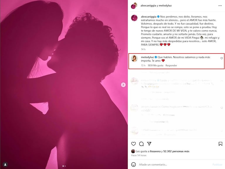 Foto: Captura de Instagram (@alexcaniggia)