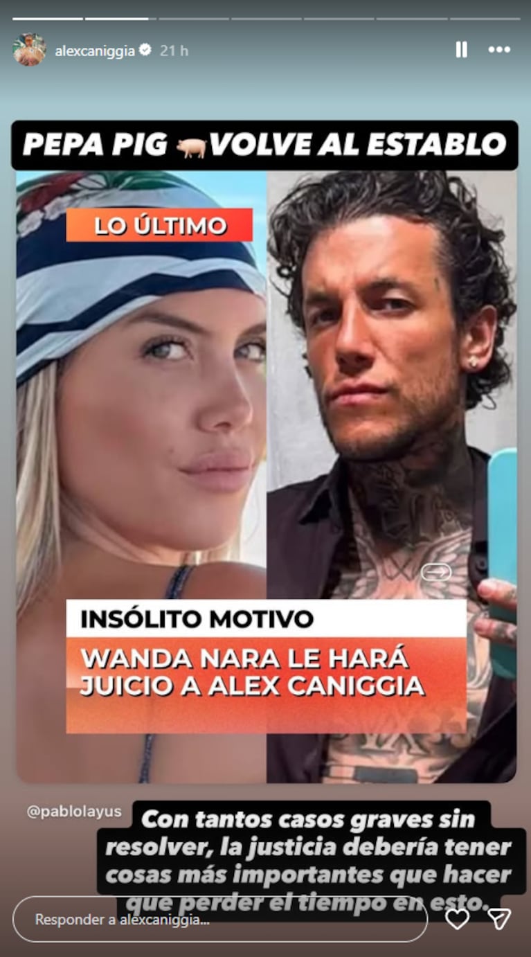Foto: captura de Instagram de Alex Caniggia