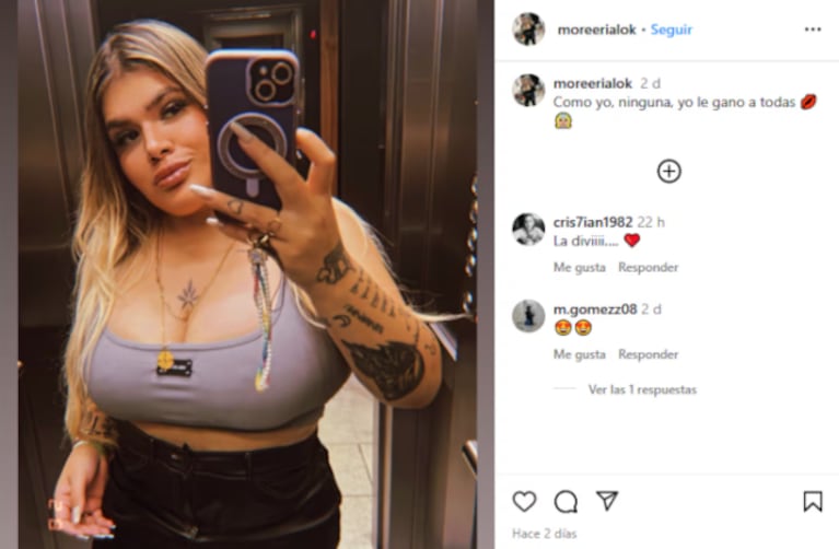 Foto: captura de Instagram de Morena Rial