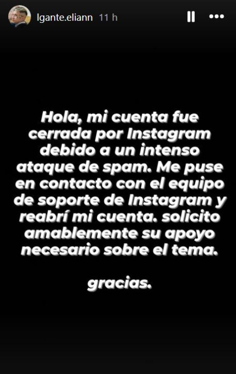 Foto: Captura de Instagram (@lgante.eliann)
