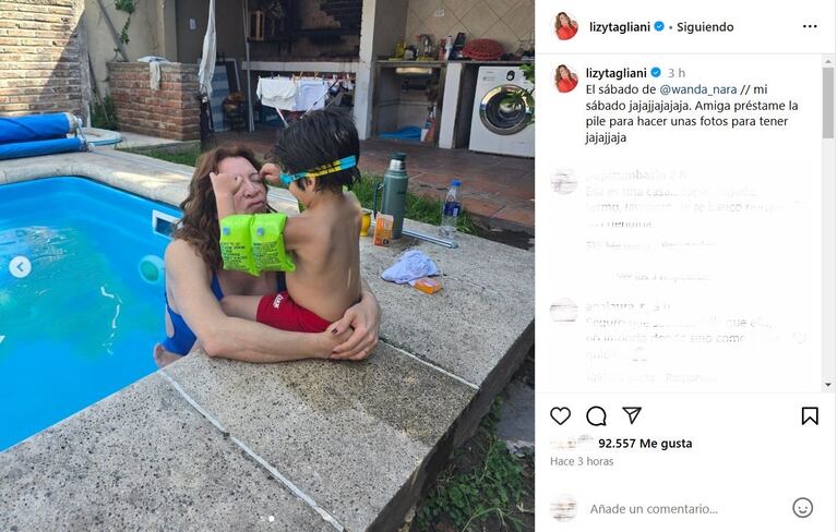Foto: Captura de Instagram (@lizytagliani)
