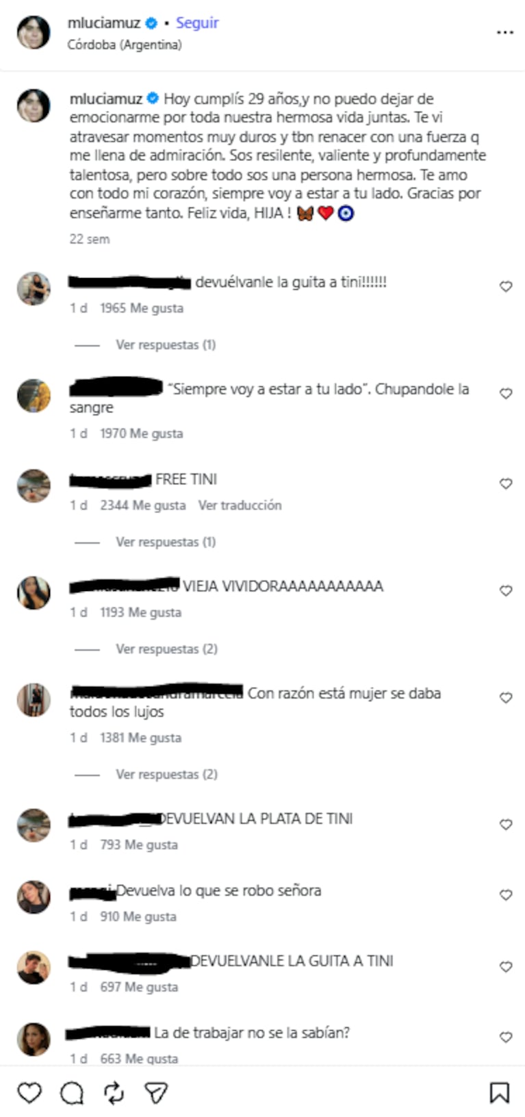Foto: captura de Instagram Mariana Muzlera