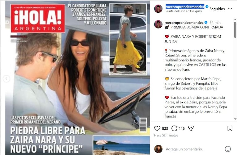 Foto: Captura de Instagram (@mecomprendezmendez)