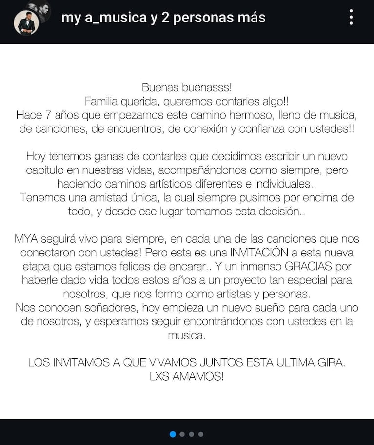 Foto: Captura de Instagram (@mya_musica)