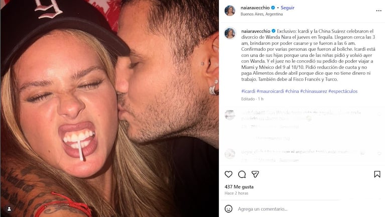 Foto: Captura de Instagram (@naiaravecchio)