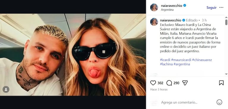 Foto: Captura de Instagram (@naiaravecchio)