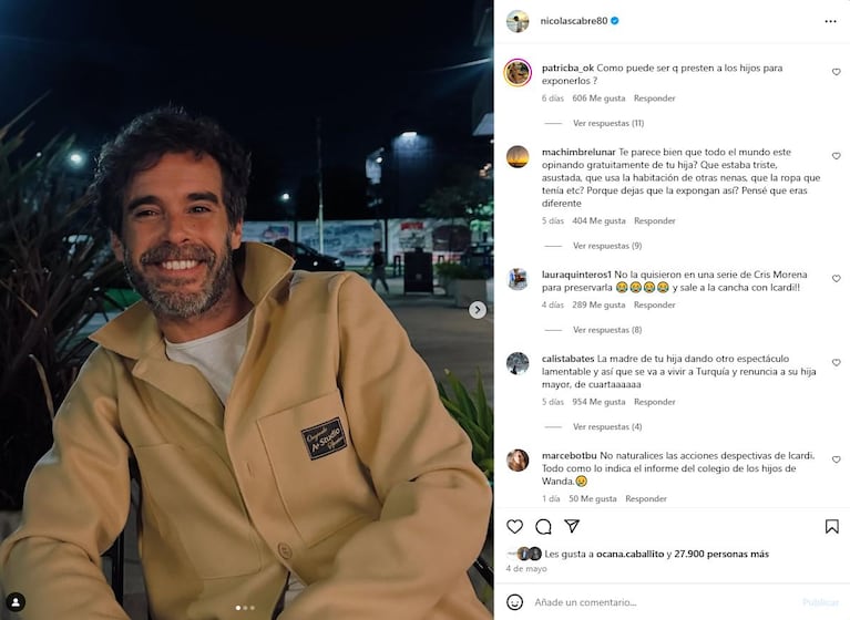 Foto: Captura de Instagram (@nicolascabre80)
