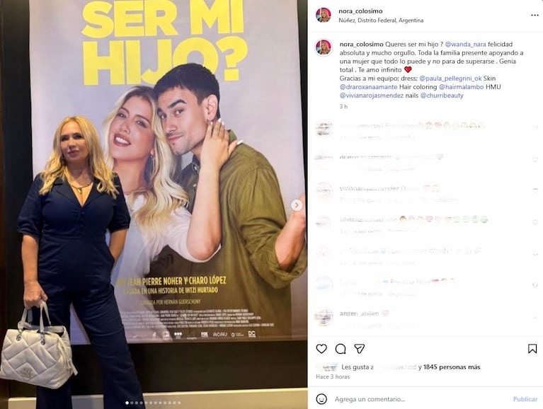 Foto: Captura de Instagram (@nora_colosimo)
