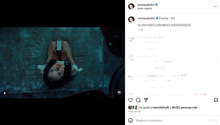 Foto: Captura de Instagram (@orianasabatini)