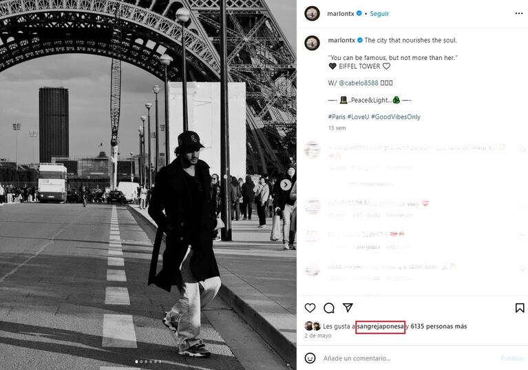 Foto: Captura de Instagram (@sangrejaponesa)