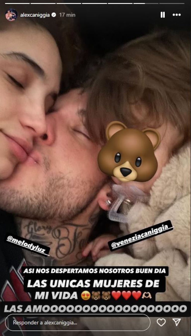 Foto: Captura de Instagram Stories (@alexcaniggia)