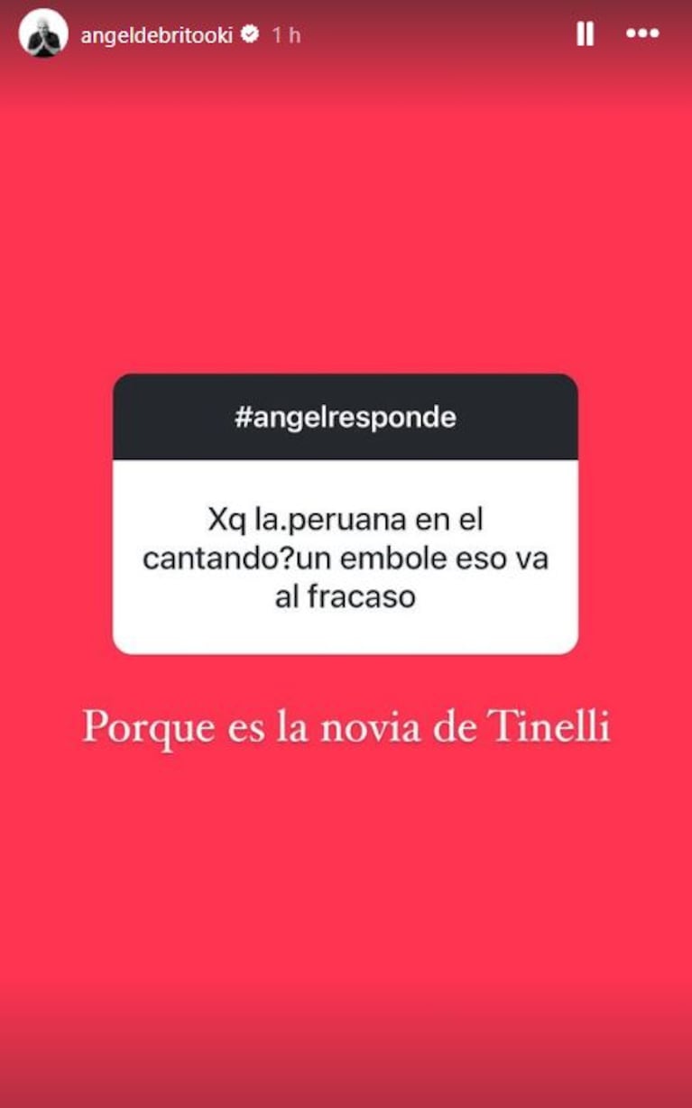 Foto: Captura de Instagram Stories (@angeldebritooki)