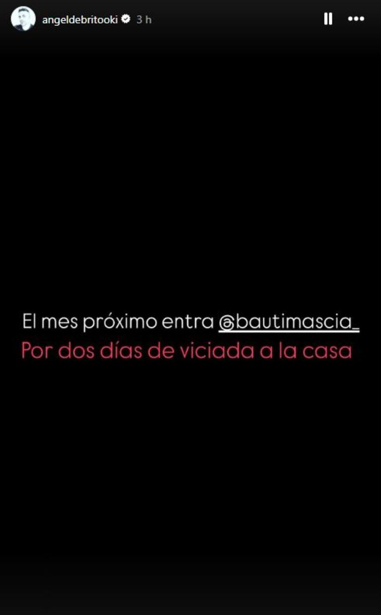 Foto: Captura de Instagram Stories (@angeldebritooki)