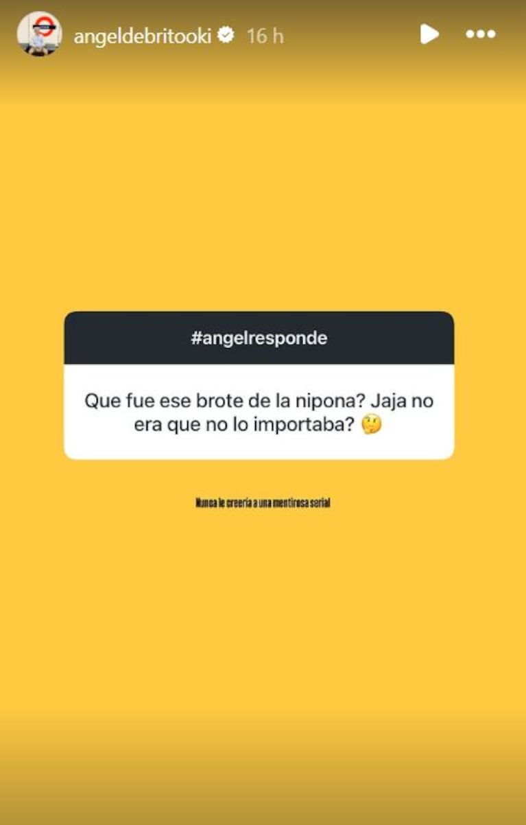 Foto: Captura de Instagram Stories (@angeldebritooki)