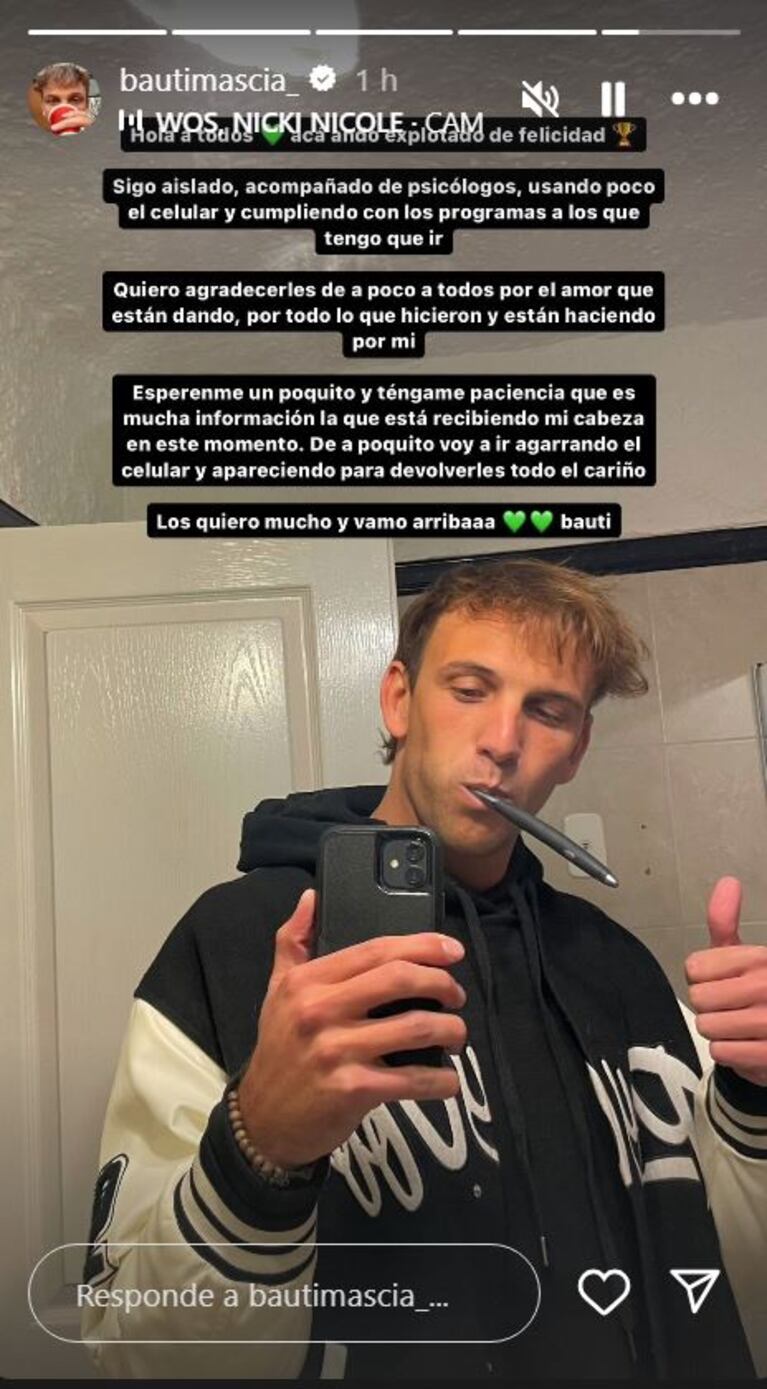 Foto: Captura de Instagram Stories (@bautimascia_)