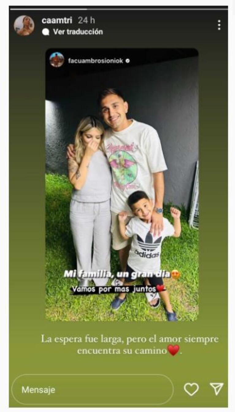 Foto: Captura de Instagram Stories (@caamtri)