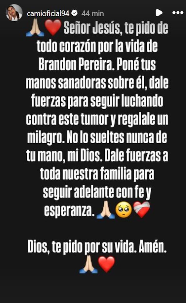 Foto: Captura de Instagram Stories (@camioficial94)