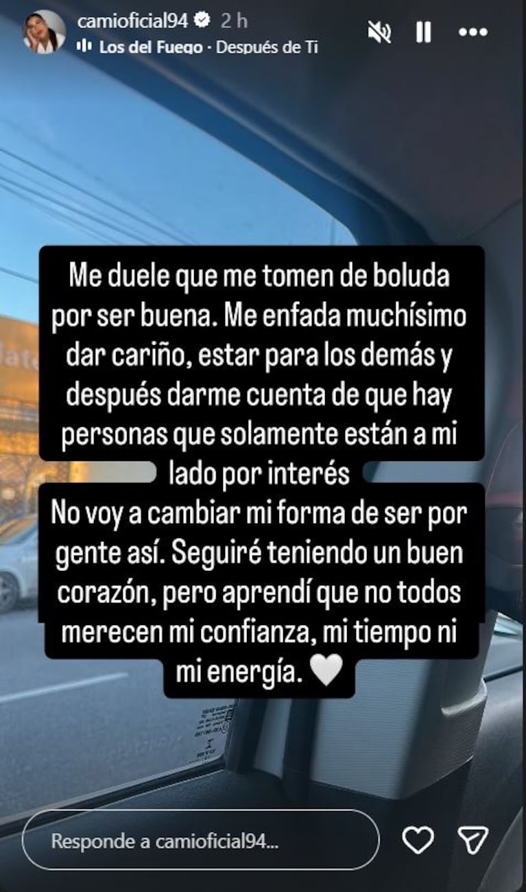 Foto: Captura de Instagram Stories (@camioficial94)
