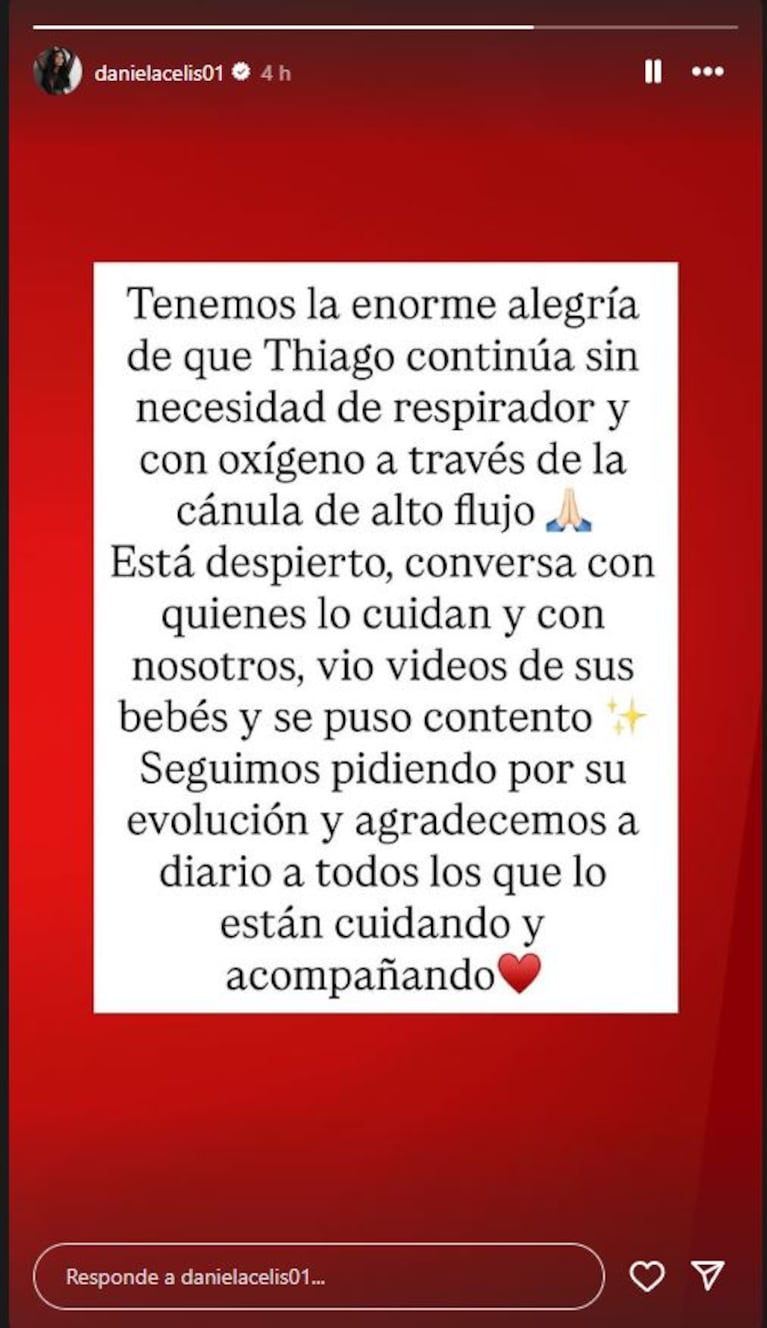 Foto: Captura de Instagram Stories (@danielacelis01)