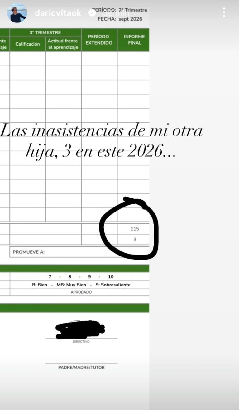 Foto: Captura de Instagram Stories (@daricvitaok)