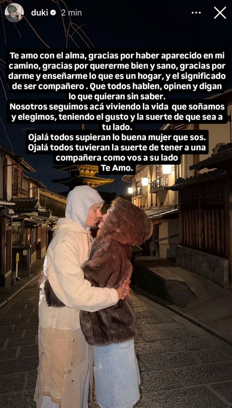 Foto: Captura de Instagram Stories (@duki)