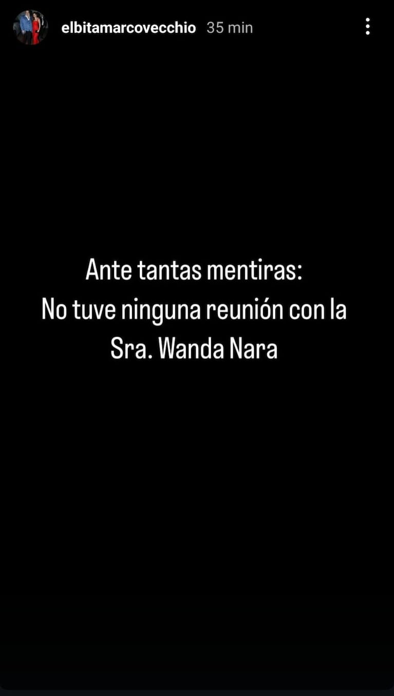 Foto: Captura de Instagram Stories (@elbitamarcovecchio)