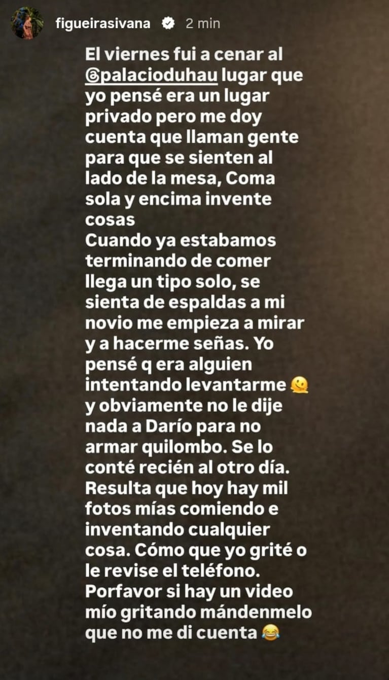 Foto: Captura de Instagram Stories (@figueirasivana)