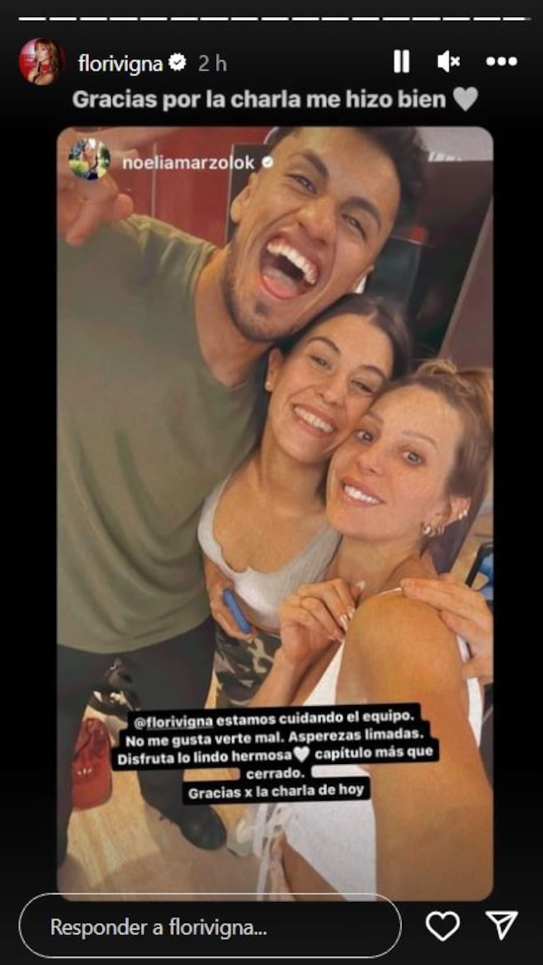 Foto: Captura de Instagram Stories (@florivigna)