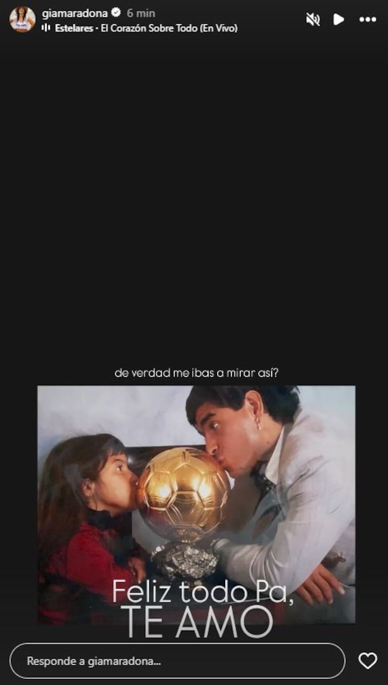 Foto: Captura de Instagram Stories  (@giamaradona)