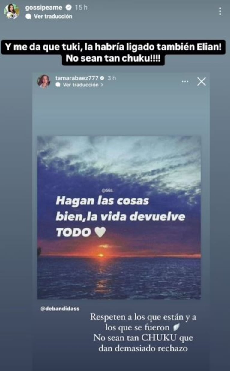 Foto: Captura de Instagram Stories (@gossipeame)
