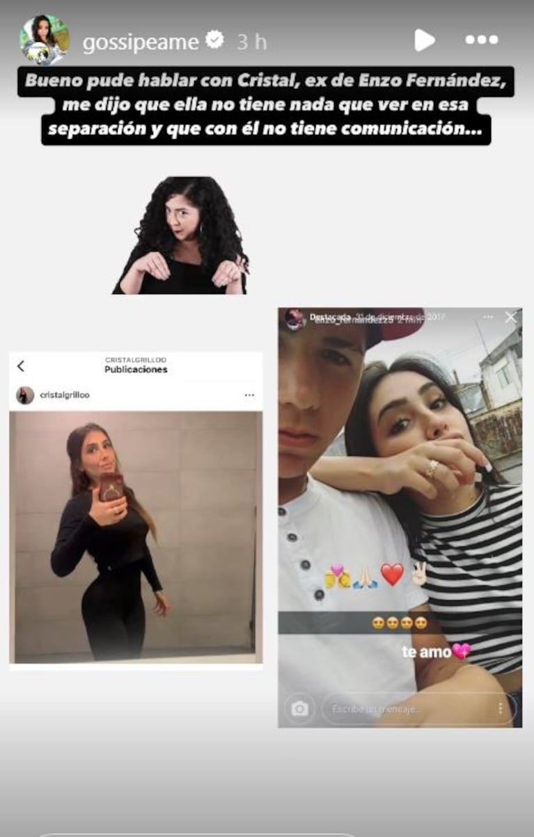 Foto: Captura de Instagram Stories (@gossipeame)