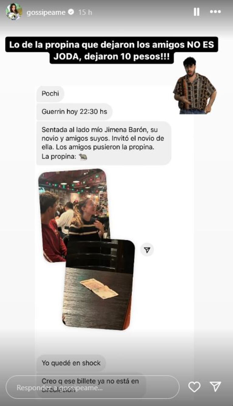 Foto: Captura de Instagram Stories (@gossipeame)