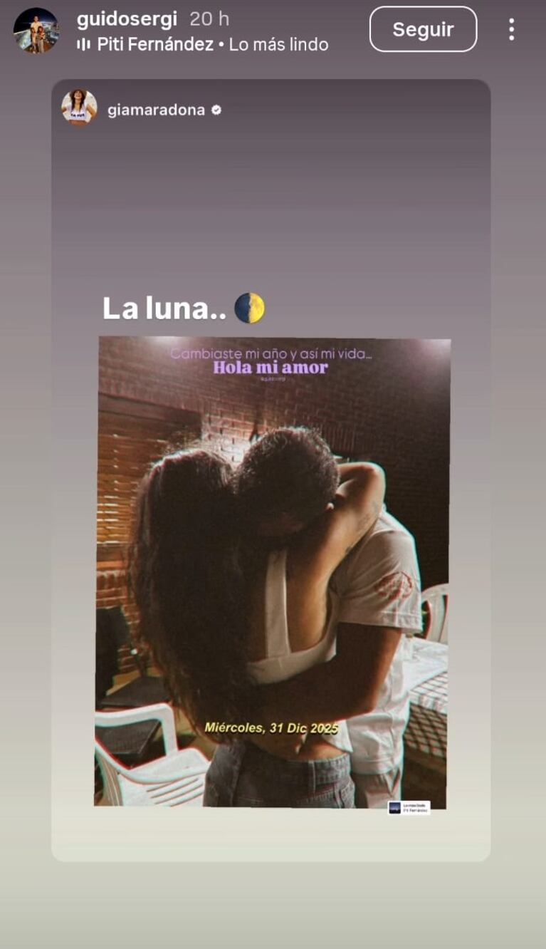 Foto: Captura de Instagram Stories (@guidosergi)