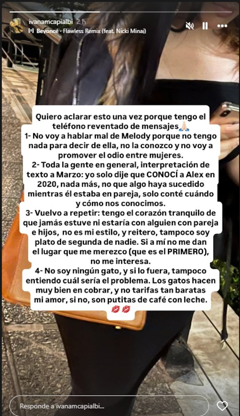 Foto: Captura de Instagram Stories (@ivanamcapialbi)