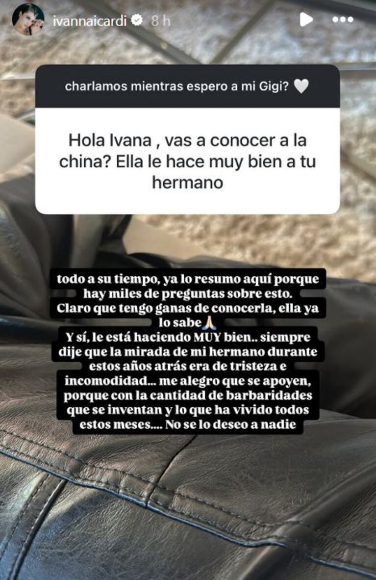 Foto: Captura de Instagram Stories (@ivannaicardi)